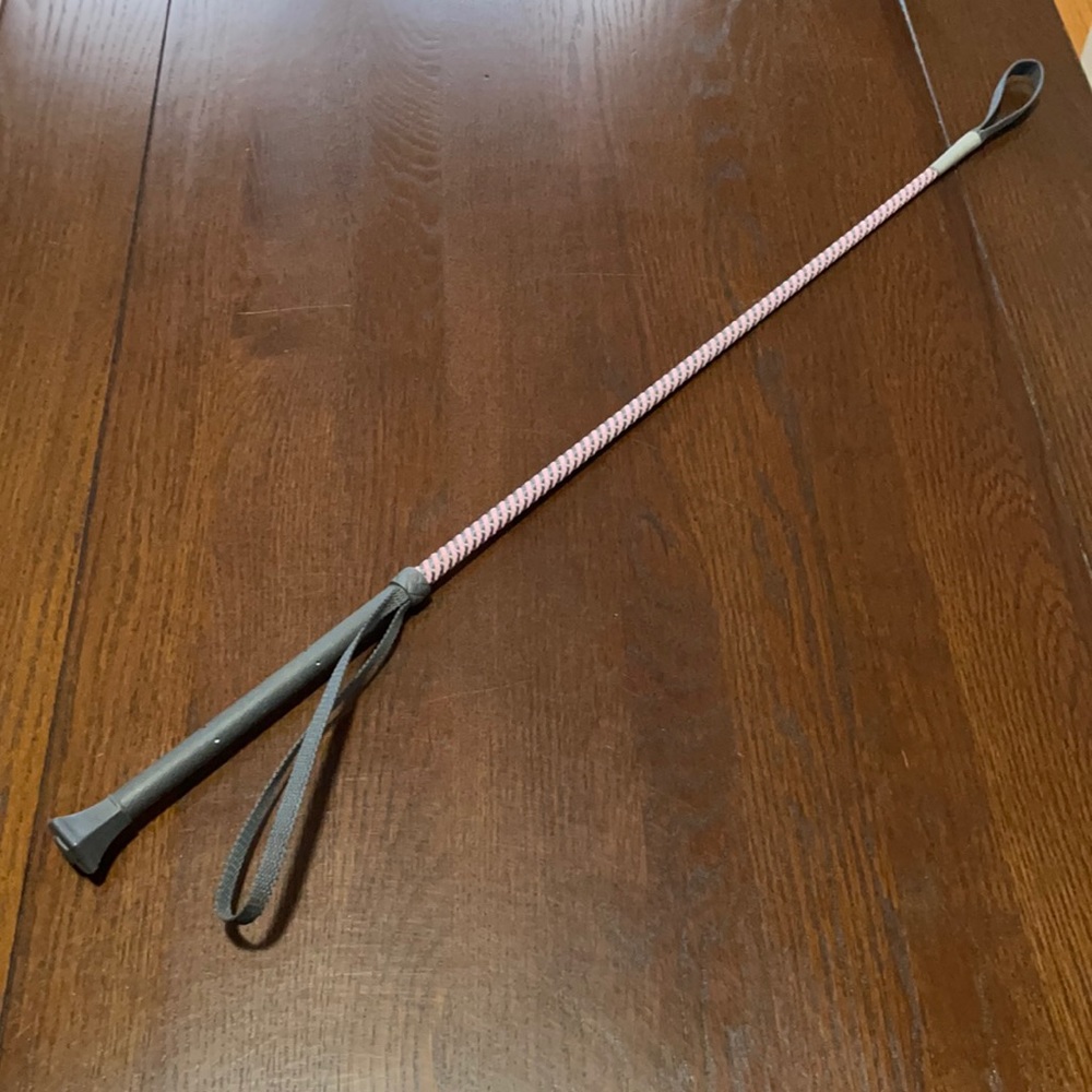 Pink and Gray Spiral Riding Crop
